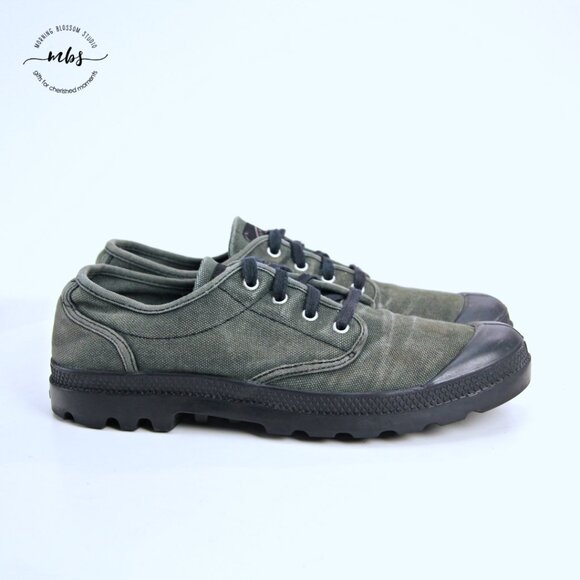 Palladium Pampa Oxford Canvas Shoes Green Men US 11 EU 44.5 - Picture 1 of 13